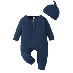 2PC Baby Bow Blue Romper