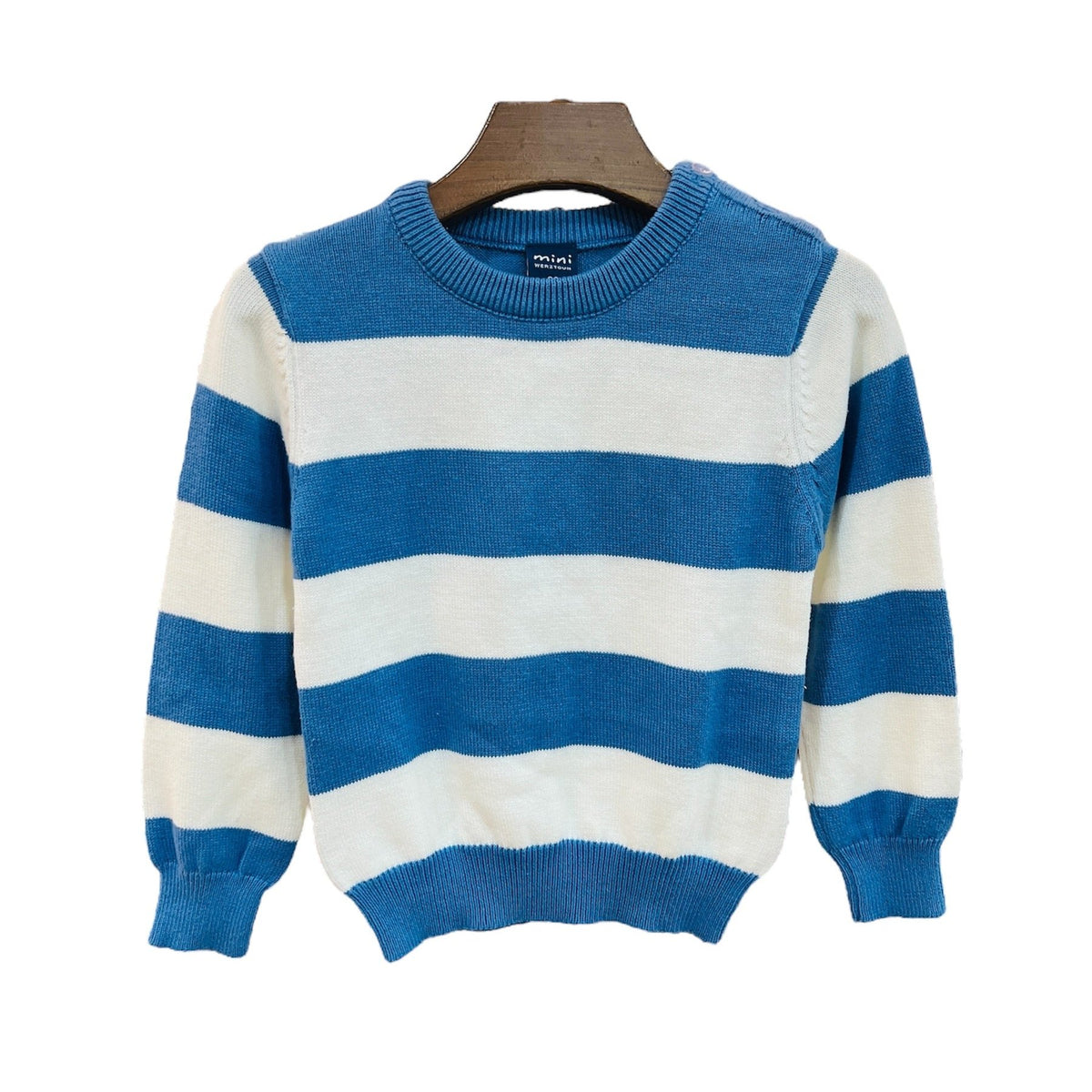 Boys Blue Stripes Sweat T-Shirt