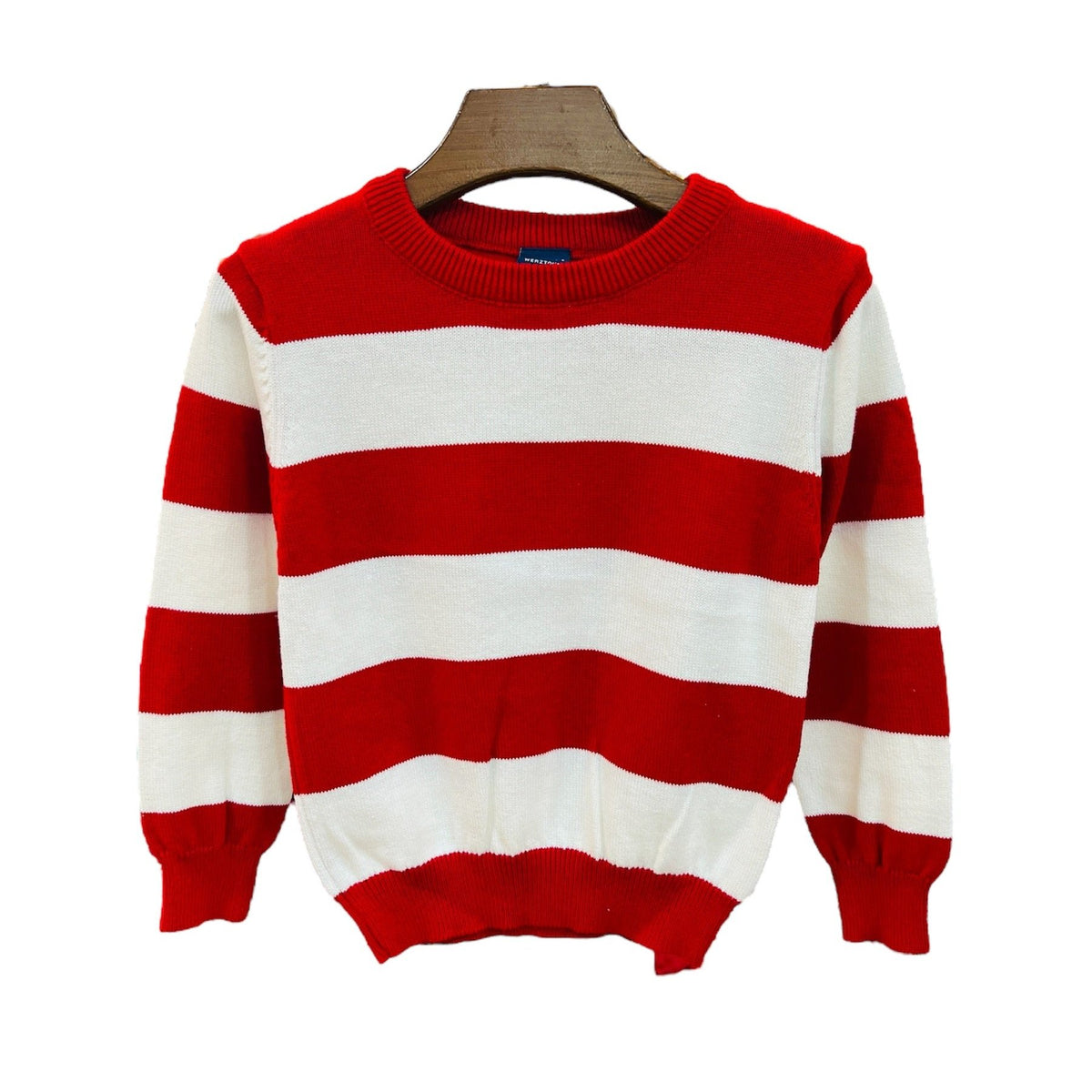 Boys Red Stripes Sweat T-Shirt