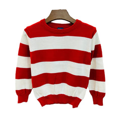 Boys Red Stripes Sweat T-Shirt