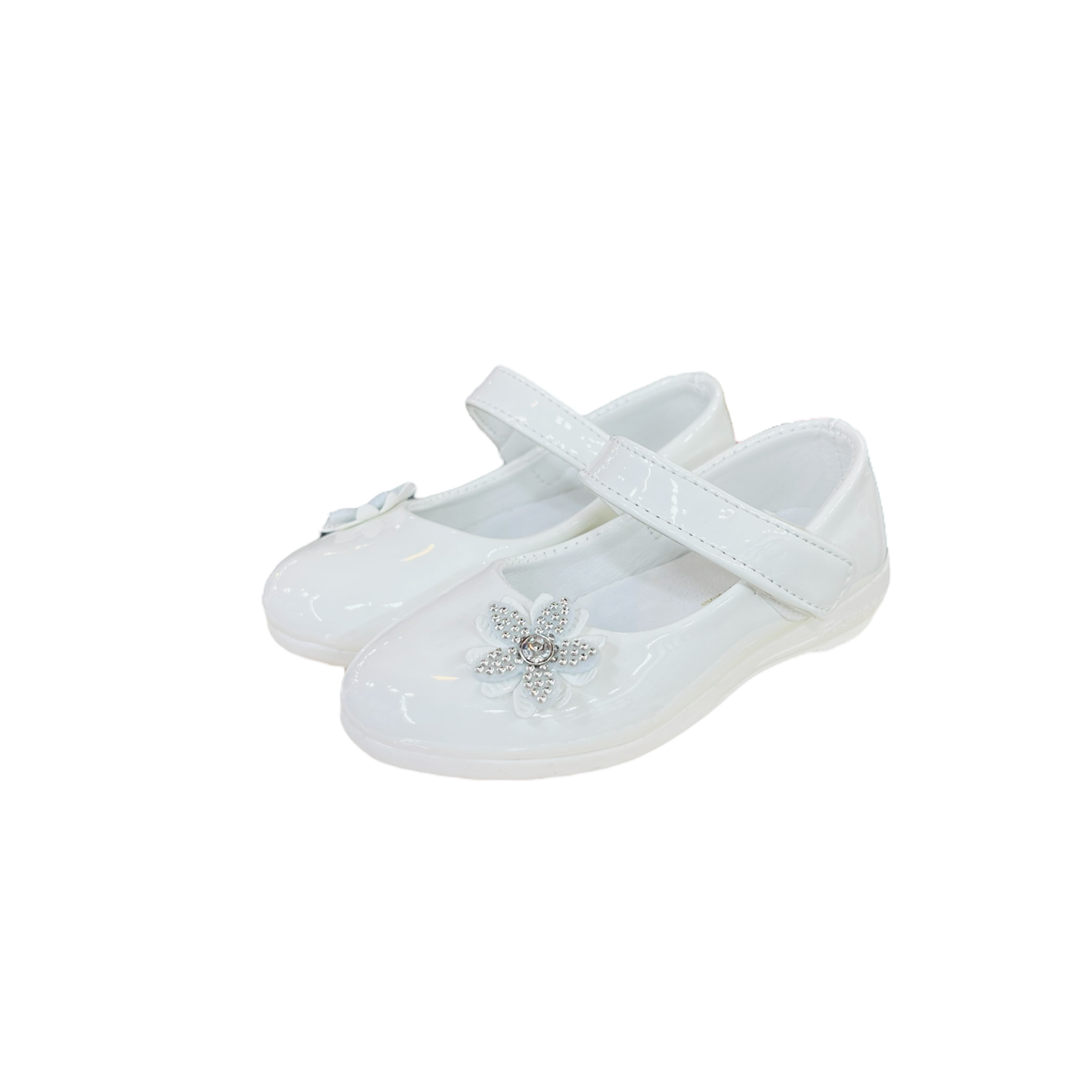 White Flower Stone Pumps