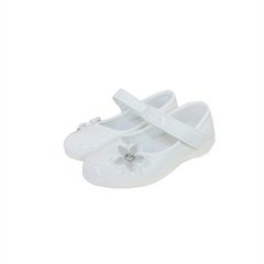 White Flower Stone Pumps