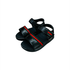 Black Sandal With Red Stripes