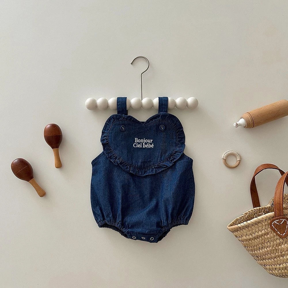 Baby Girl Blue Cotton Bodysuit