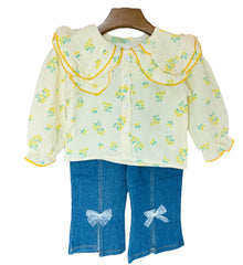 2PC Baby Girl Denim Suit