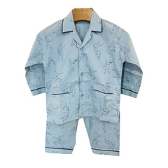 Blue Cotton Night Suit