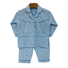 Blue Cotton Night Suit