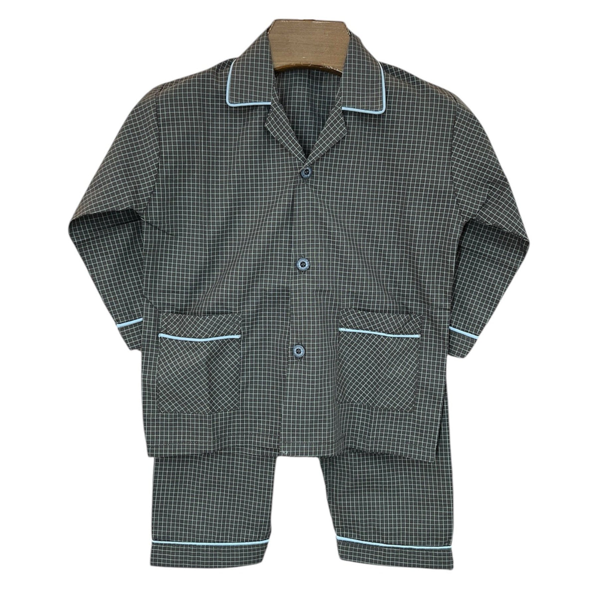 Blue stripe Cotton Night Suit