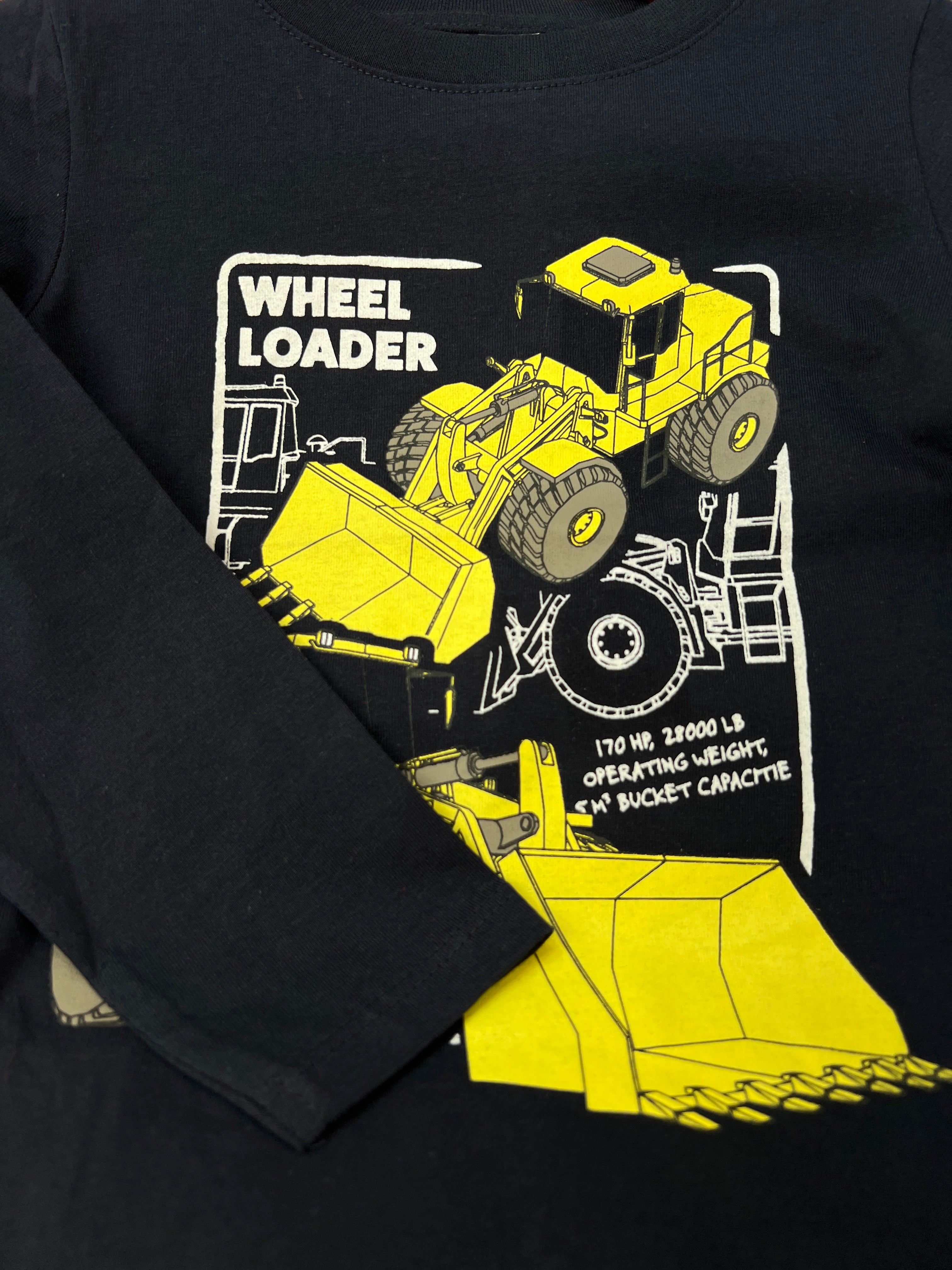 Blue Round Neck Excavator T-Shirt