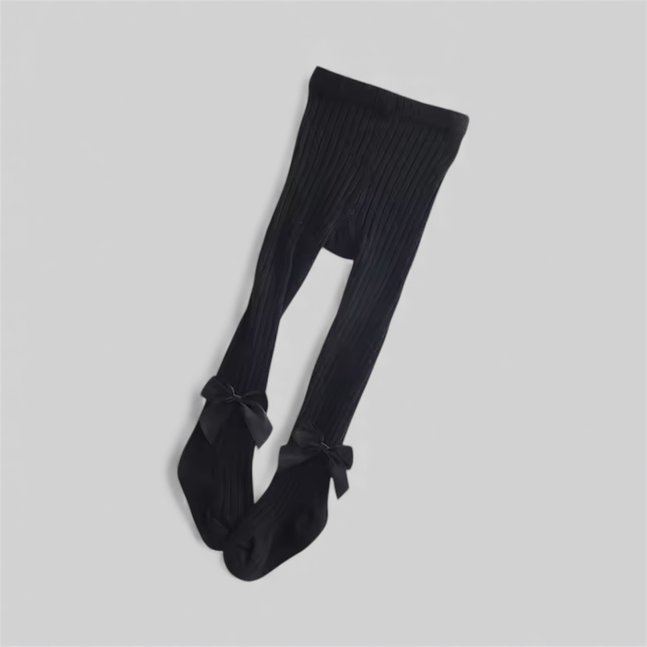 Black Bow Woollen Leggings
