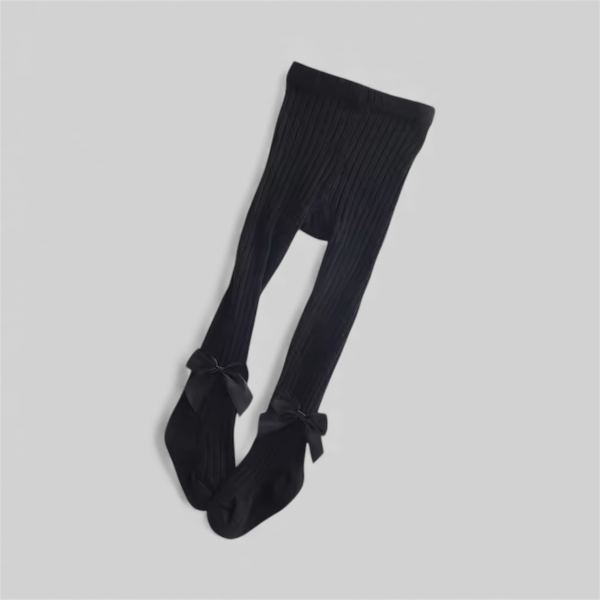 Black Bow Woollen Leggings
