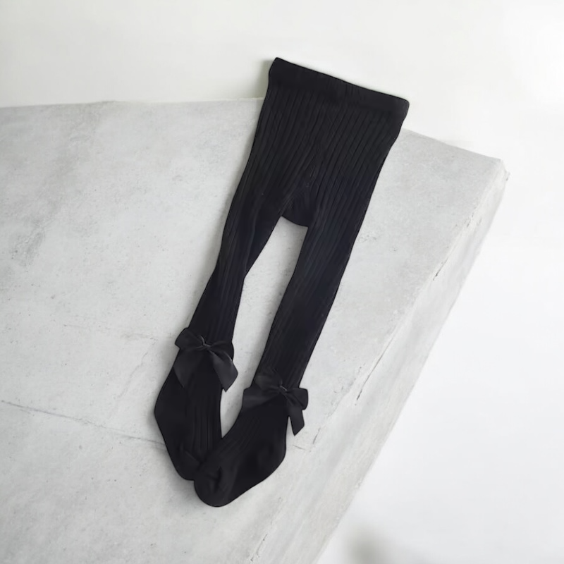 Black Bow Woollen Leggings