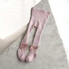 Pink Bow Woollen Leggings