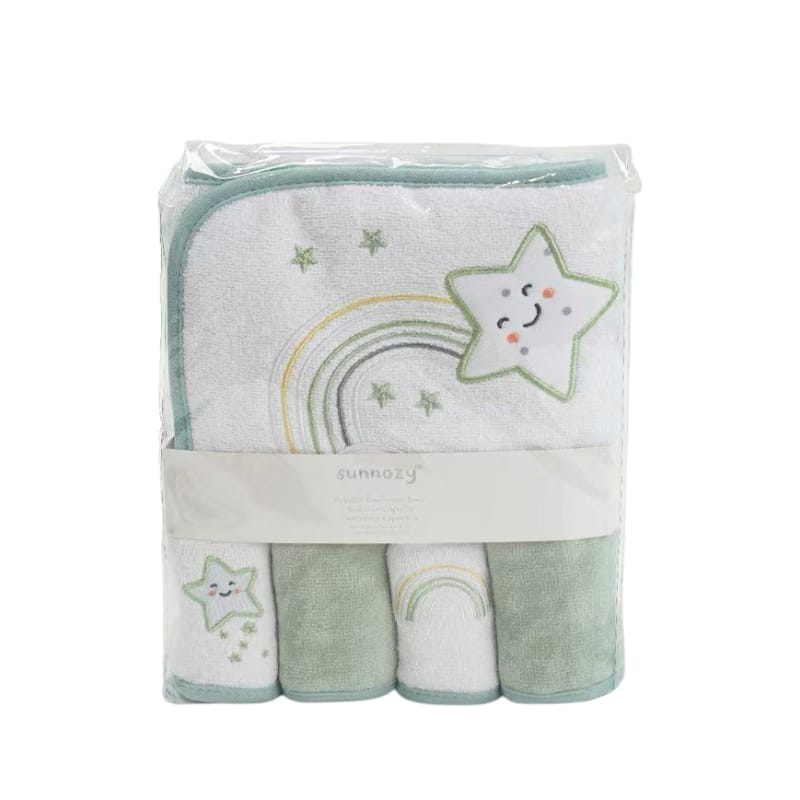 Hooded Bath Towel & Face Towels Set