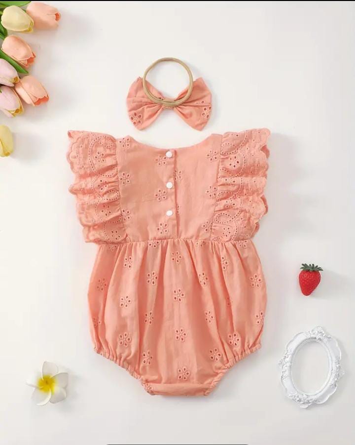 Chicken Peach Body Suit Set