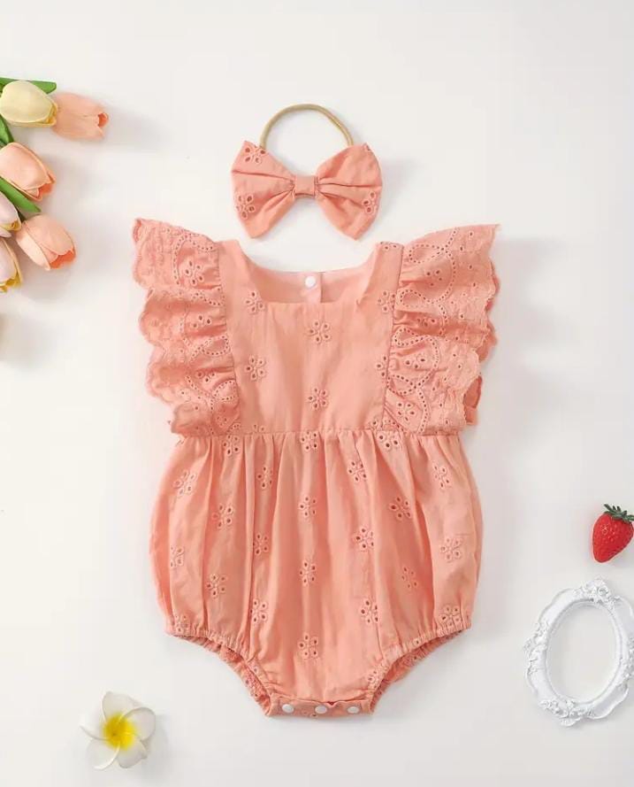 Chicken Peach Body Suit Set
