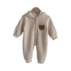 Baby Boy Bear Hooded Romper
