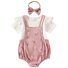 3PC Floral Print Body Suit