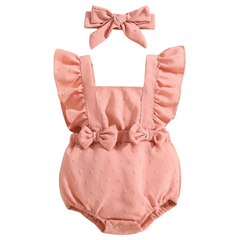 Peach Bowknot Bodysuit