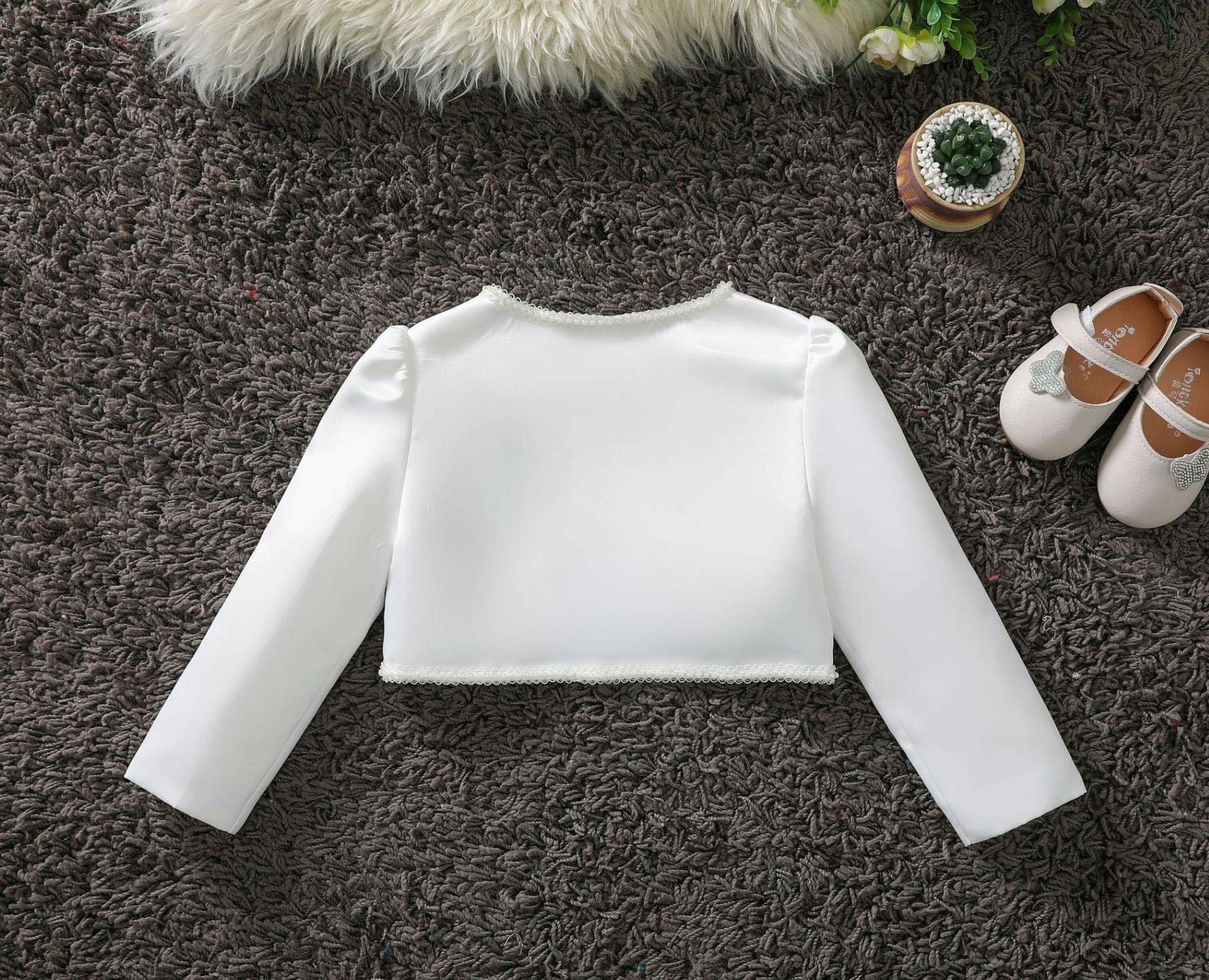 White Silk Pearl Shrug