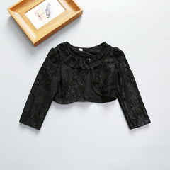 Black Frill Baby Girl Shrug