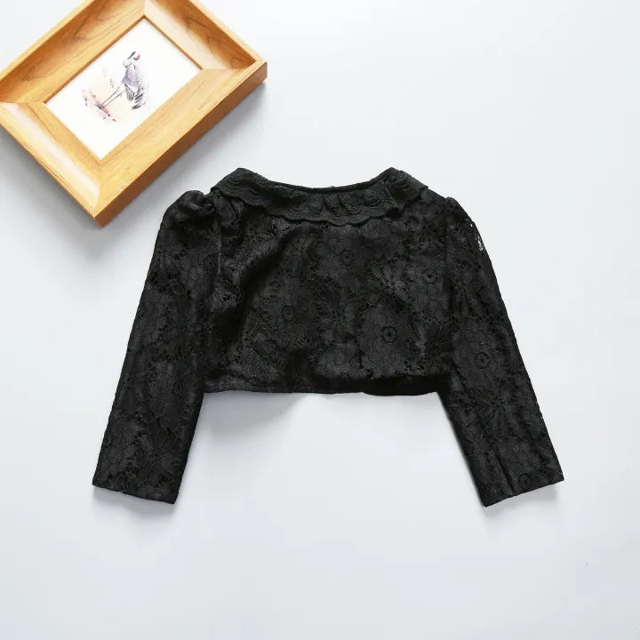 Black Frill Baby Girl Shrug