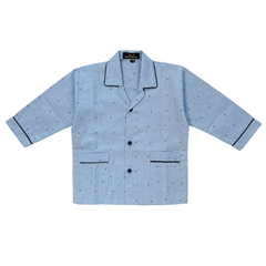 Blue Full Sleeves Cotton Night Suit