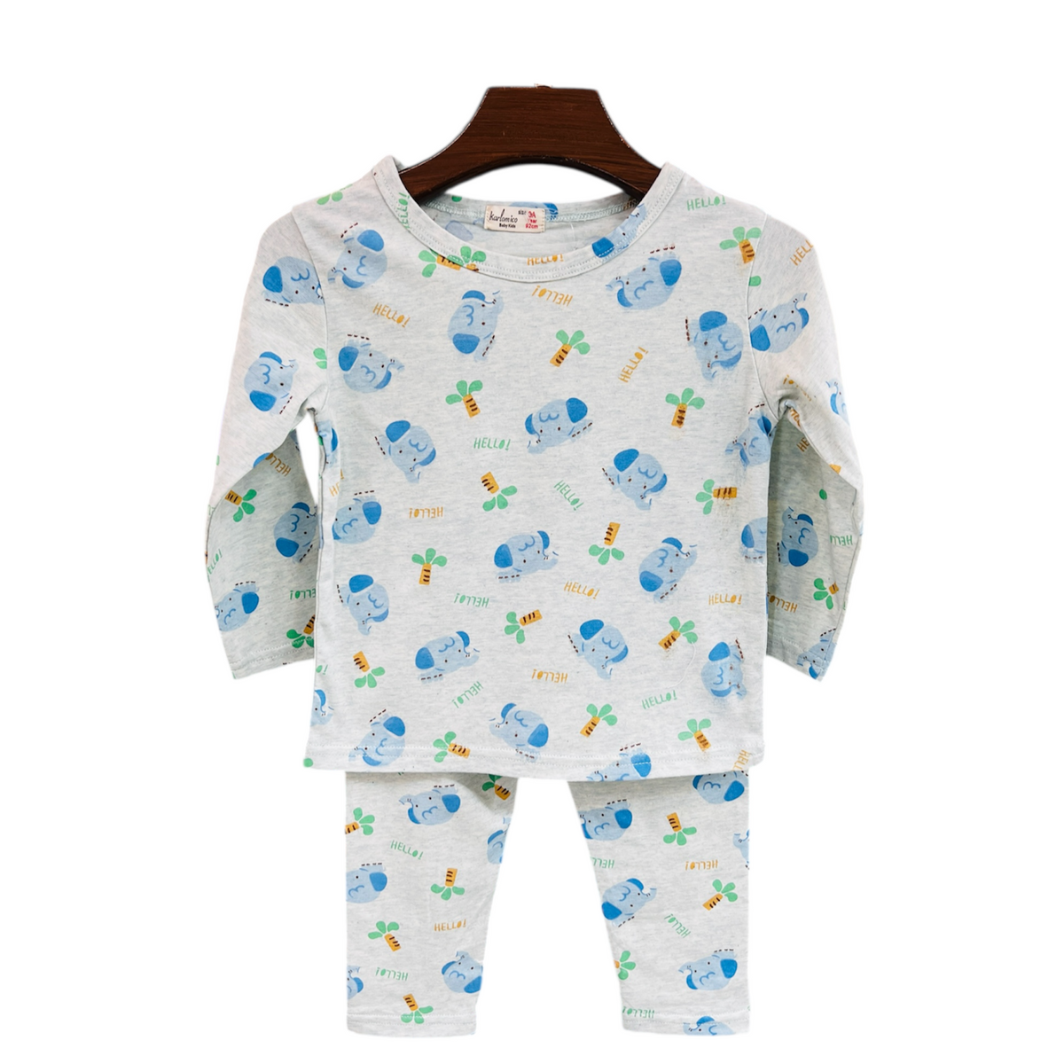 Round Neck Elephant Night Suit