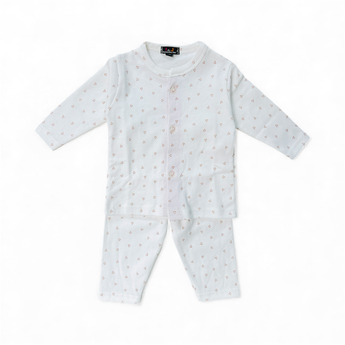 2PC White Pajama Night Suit