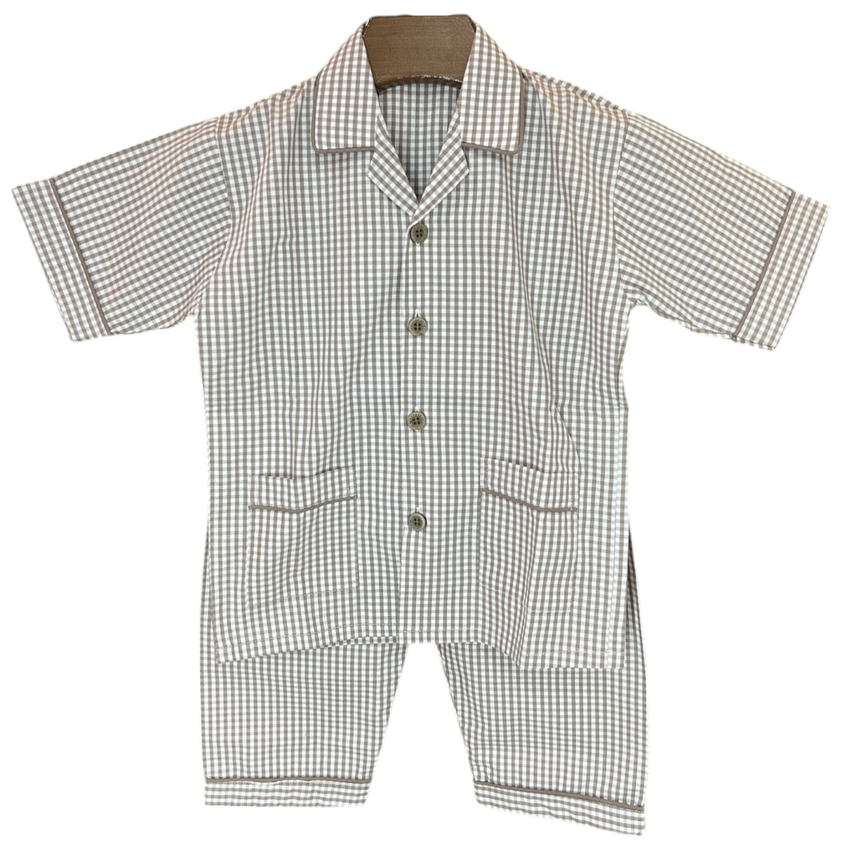 Half Sleeves Checks Cotton Night Suit