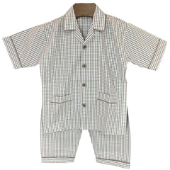 Half Sleeves Checks Cotton Night Suit