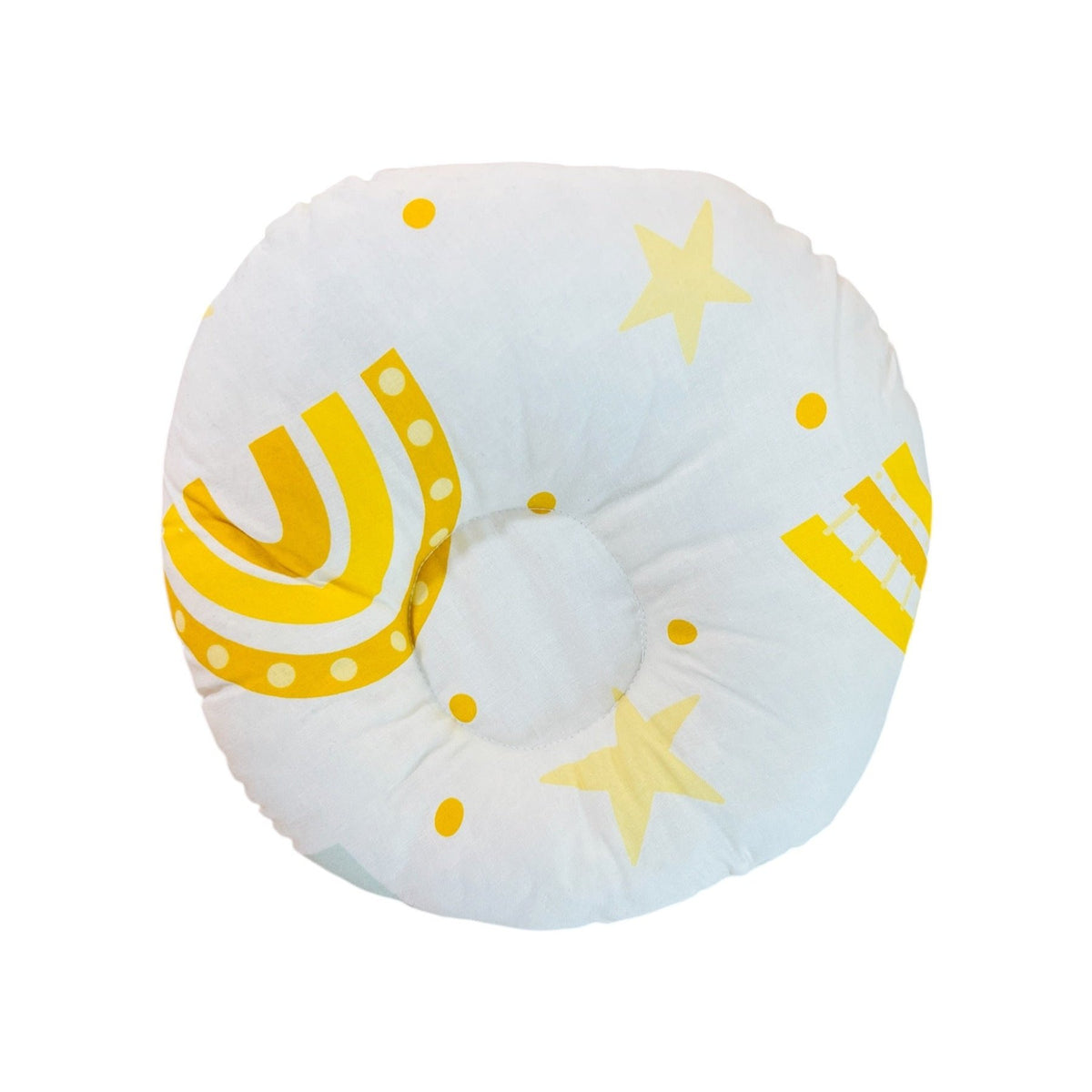 Yellow Star Round Pillow