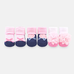 Flower Socks Giftset Pack of 3 - Pink