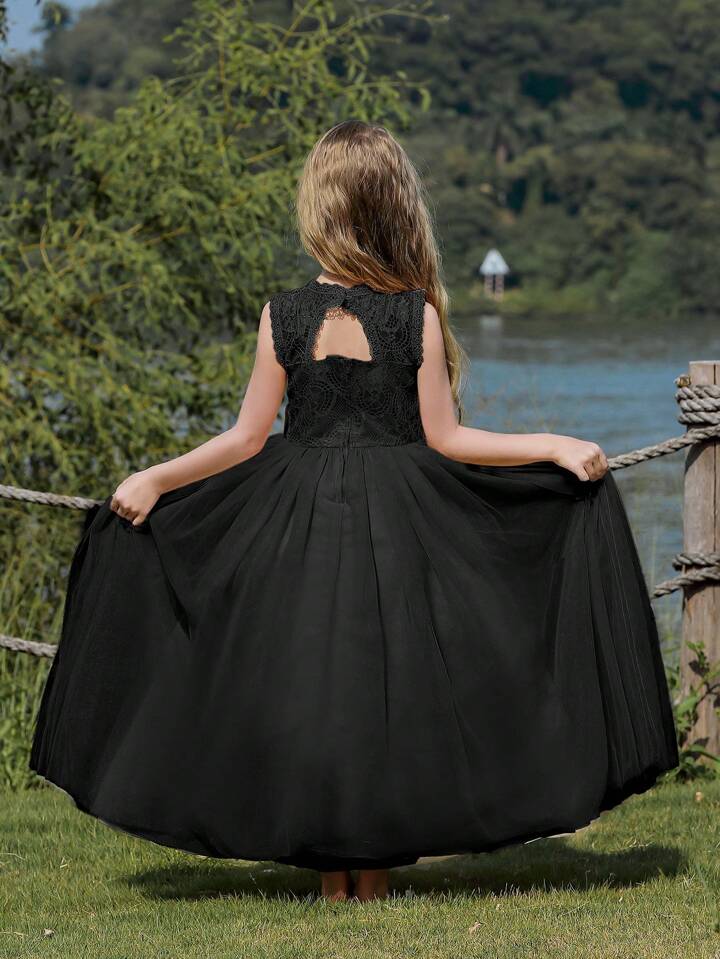 Black Lace Party Wear Frock