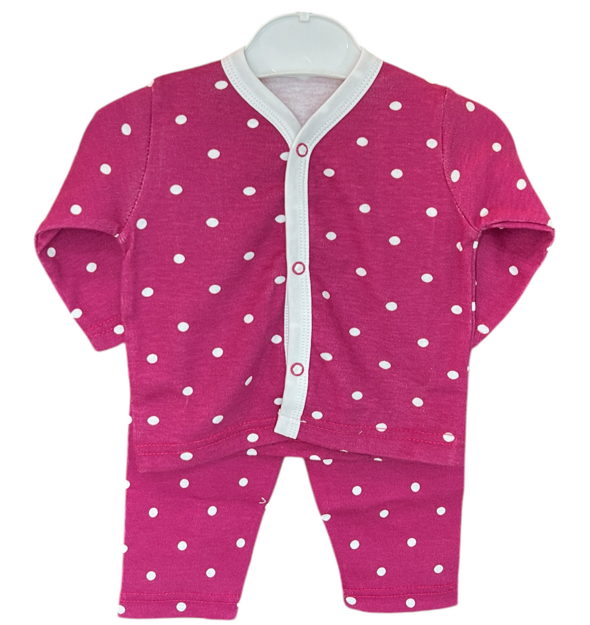 While Polka Dots Pyjama Suit