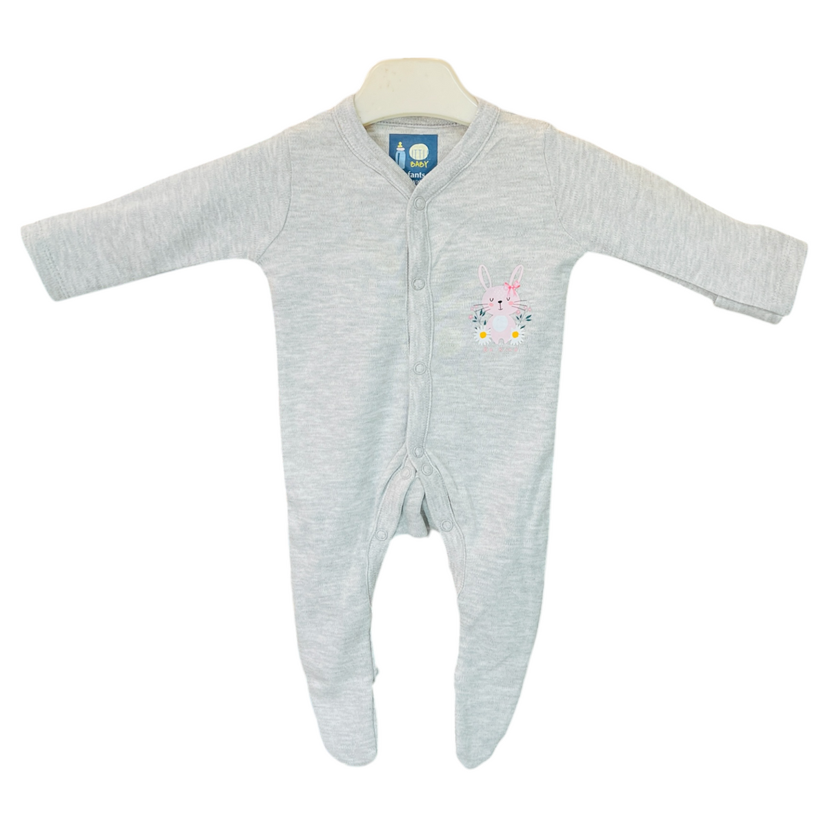 Bunny Grey Closed Feet Romper