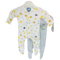 2 Pack Closed Feet Romper Set