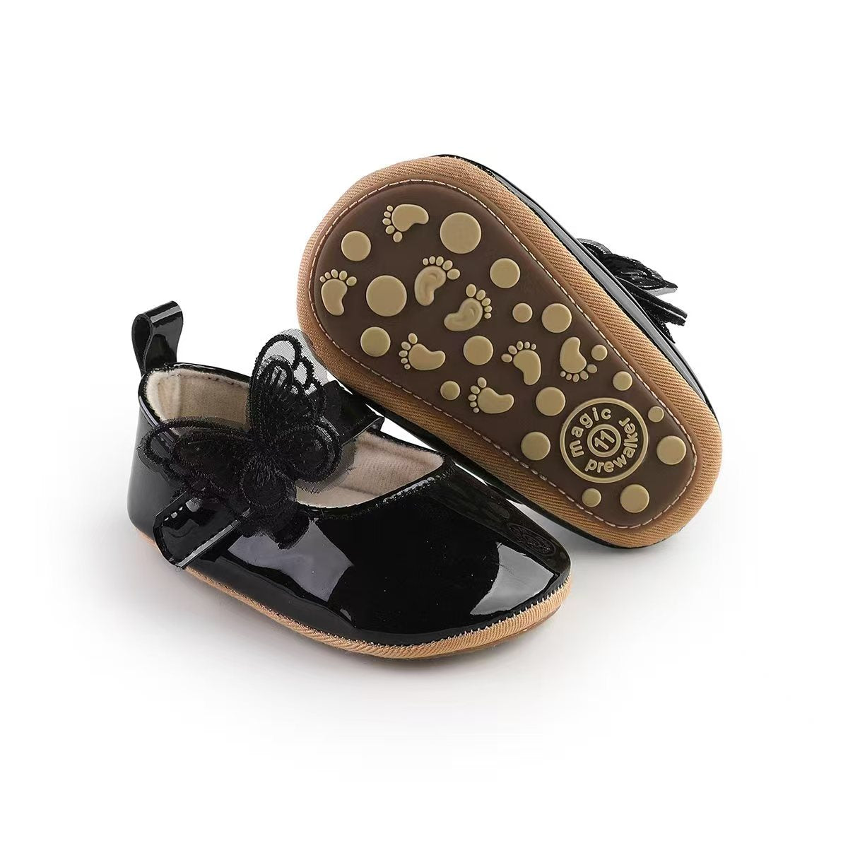 Black Butterfly Pre Walker Pumps
