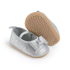 Silver Shimmer Bow Pumps