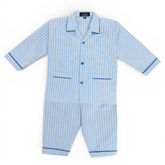 White Stripes Full Sleeves Cotton Night Suit