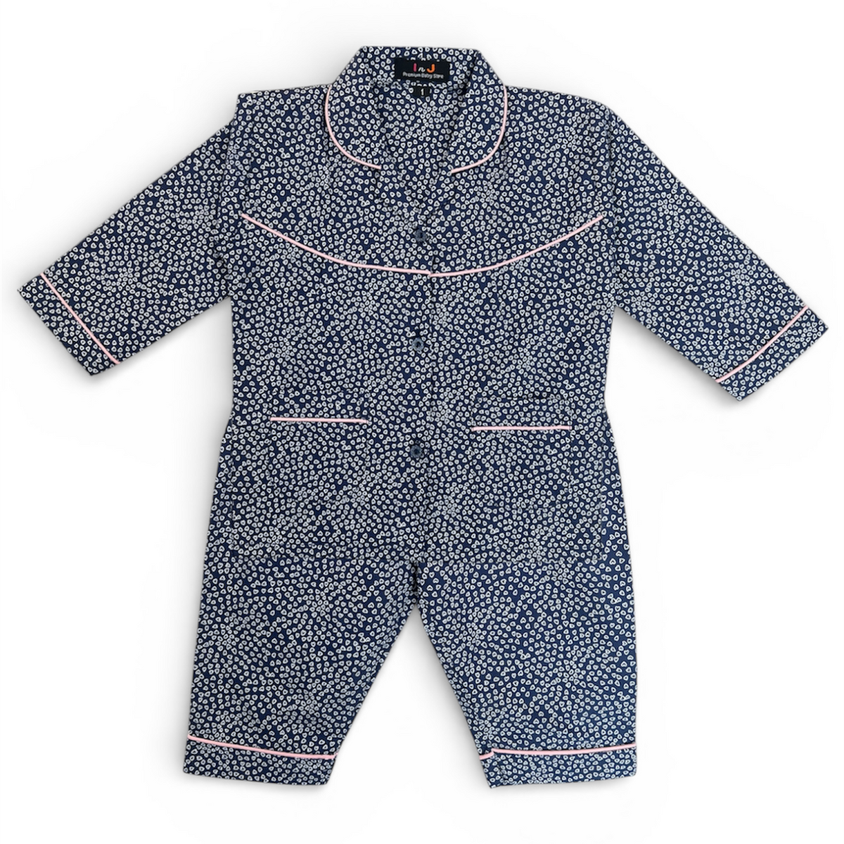 Floral Full Sleeves Cotton Night Suit