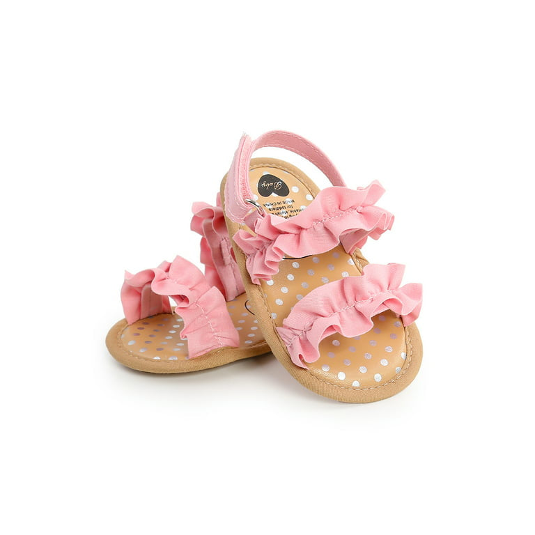 Pink Frill Pre walker Sandal