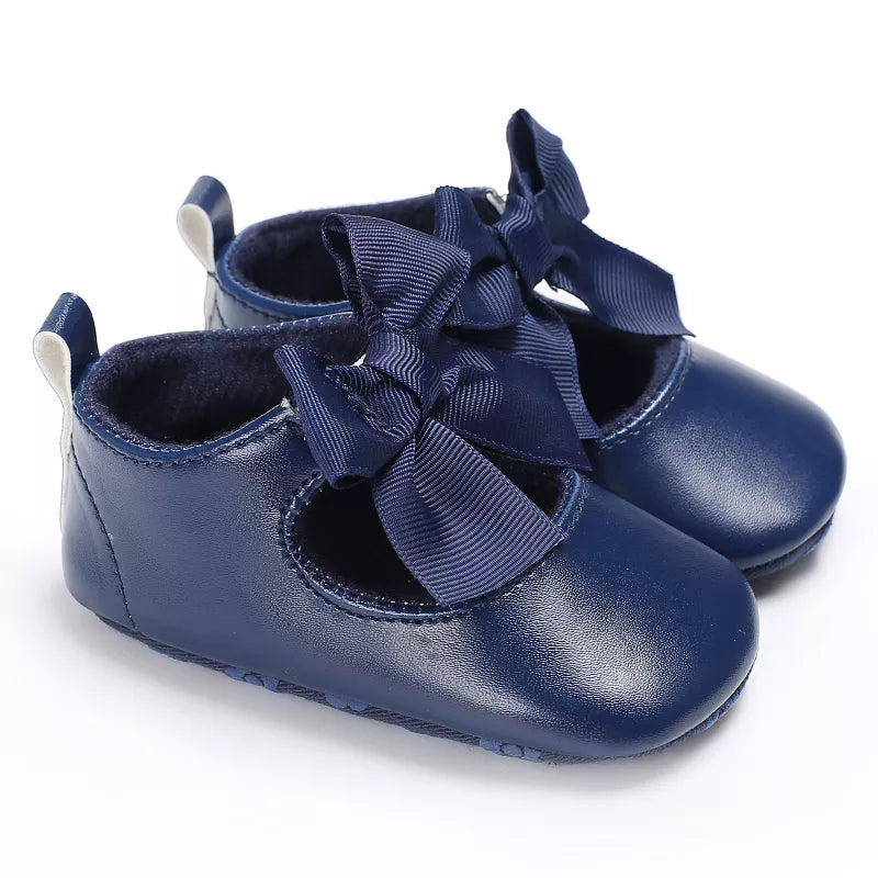 Blue Bow Pre walker pumps