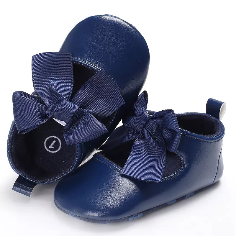 Blue Bow Pre walker pumps