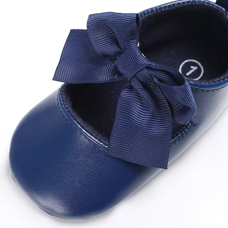 Blue Bow Pre walker pumps