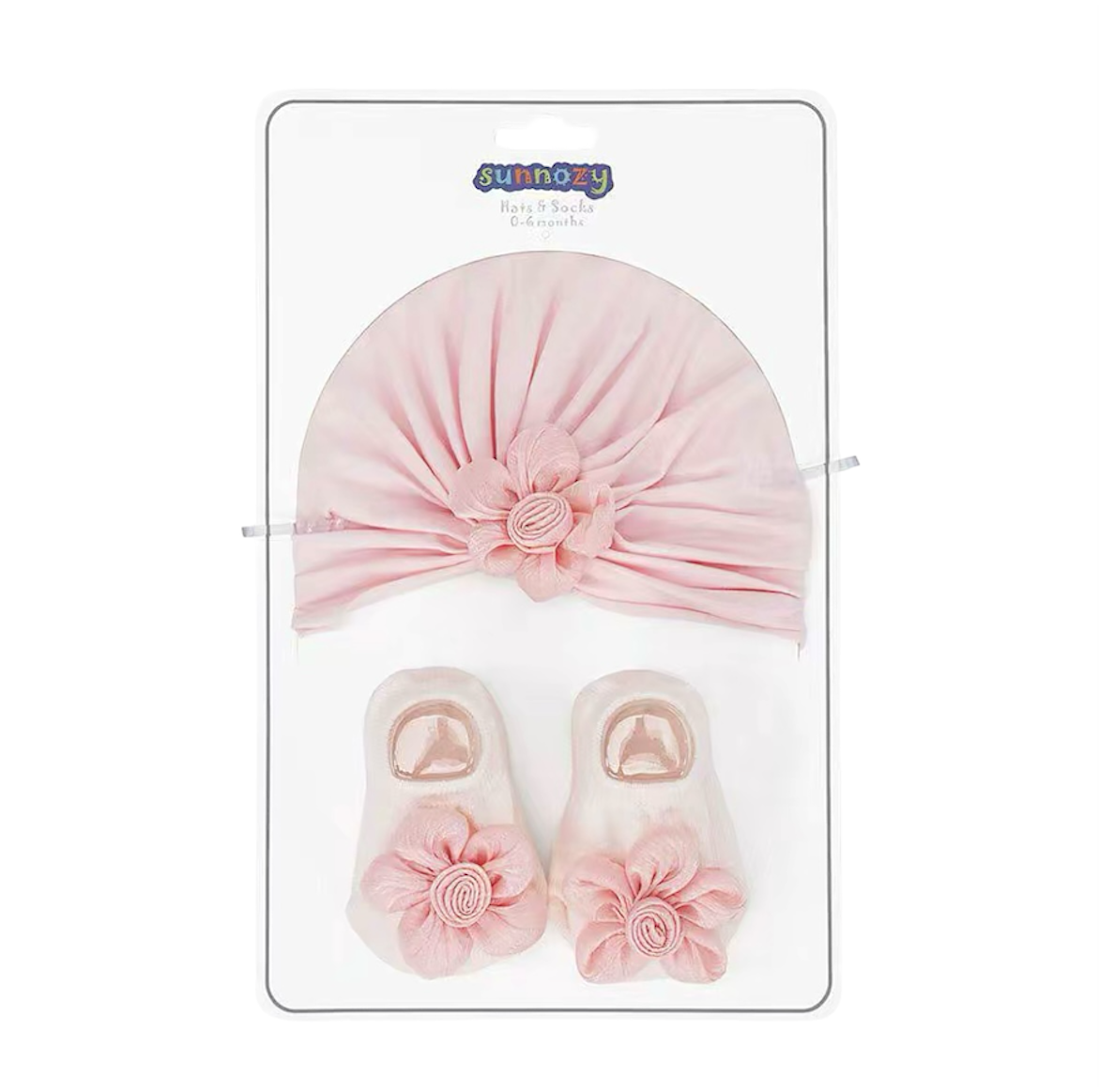 Pink Turban Cap & Socks Set