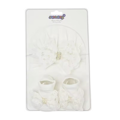 White Turban Cap & Socks Set