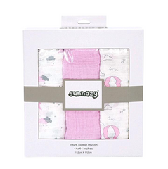 3PC Muslin Swaddle Sheets 100% Cotton