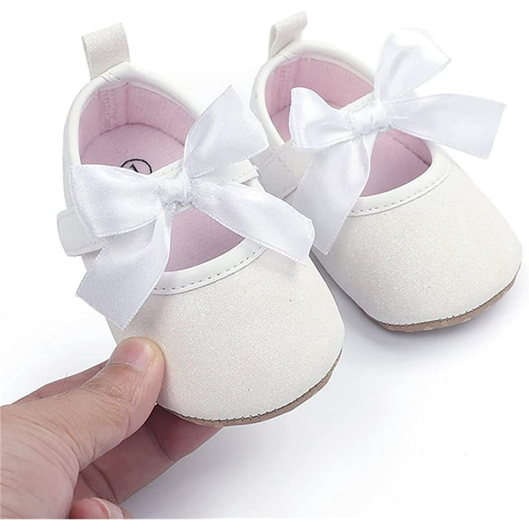 Baby Girl White Bow Pre Walker Pumps