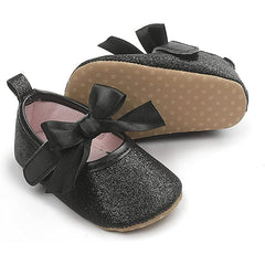 Baby Girl Black Bow Pre Walker Pumps